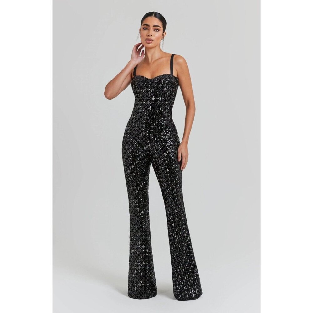 Nadine Merabi Hailey Black Jumpsuit XXL
